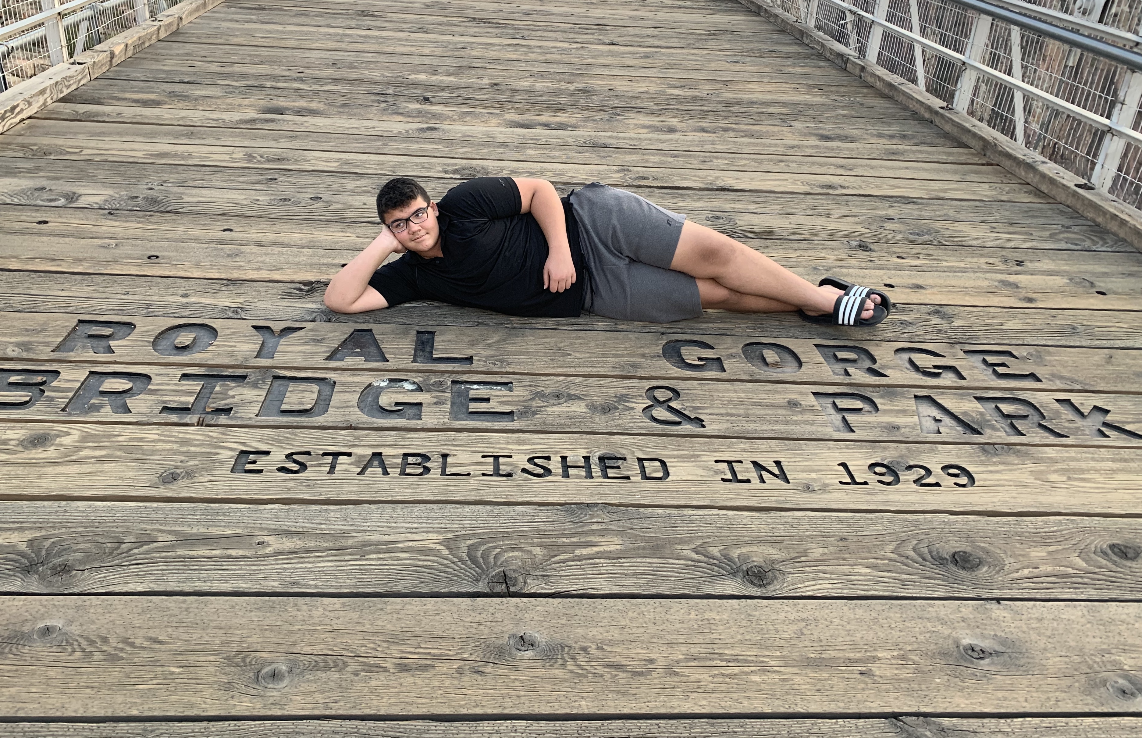 My son Yaseen Posing on The Royal Gorge Bridge in CO
